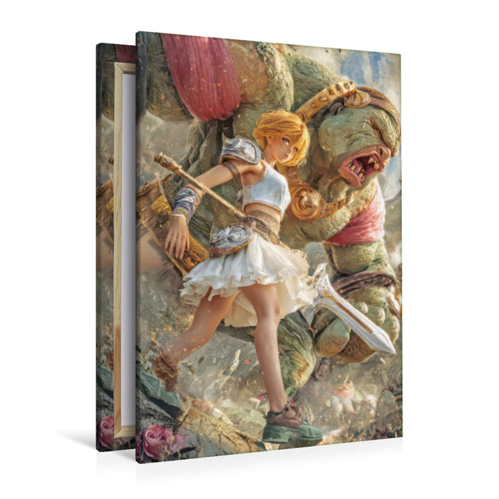Premium Textil-Leinwand Anime Kriegerinnen