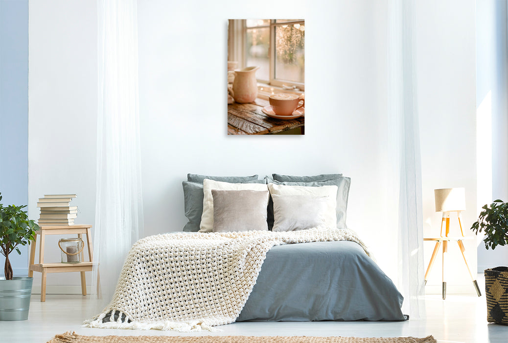 Premium Textil-Leinwand Ein Fensterblick voller stiller Freude