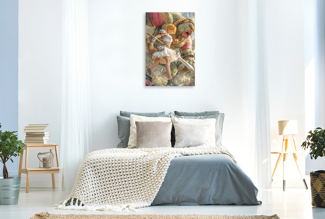 Premium Textil-Leinwand Anime Kriegerinnen