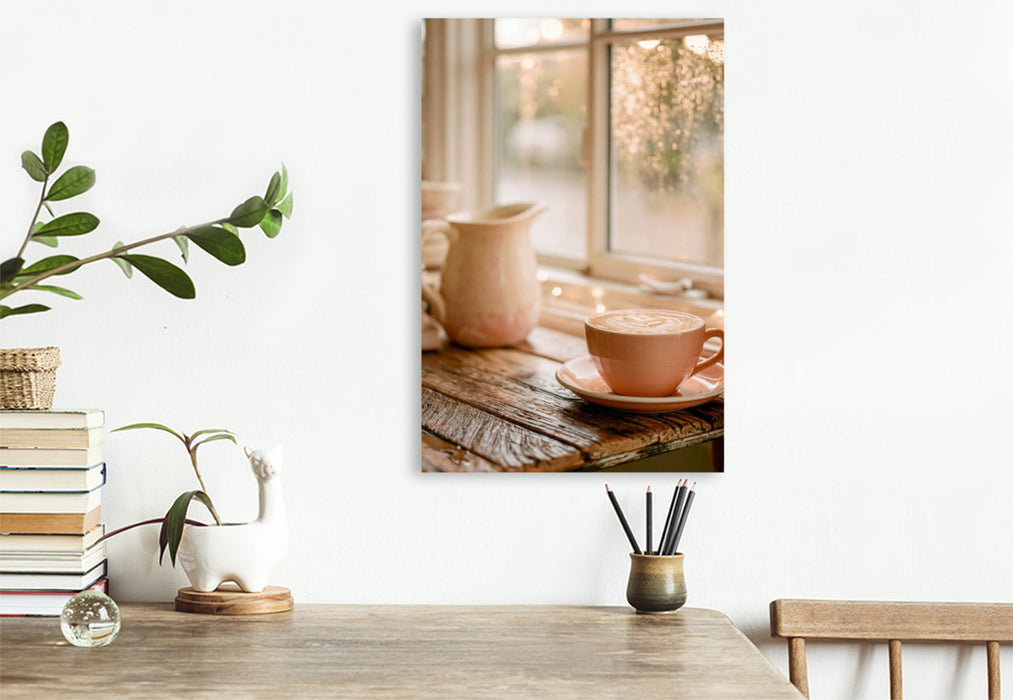 Premium Textil-Leinwand Ein Fensterblick voller stiller Freude