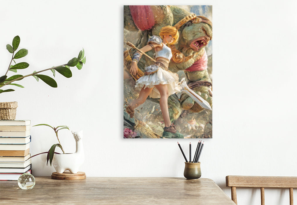 Premium Textil-Leinwand Anime Kriegerinnen