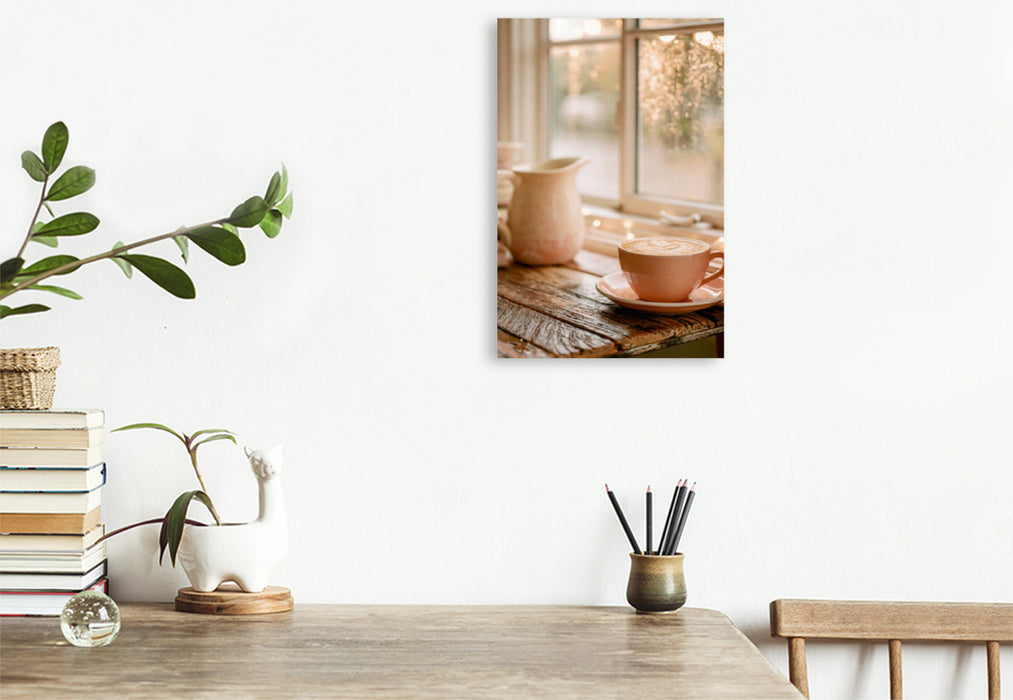 Premium Textil-Leinwand Ein Fensterblick voller stiller Freude