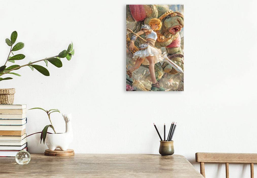 Premium Textil-Leinwand Anime Kriegerinnen