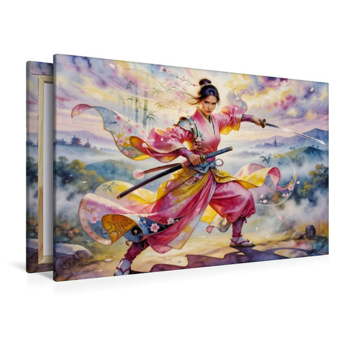 Premium Textil-Leinwand Gespannter Kraft des Katana