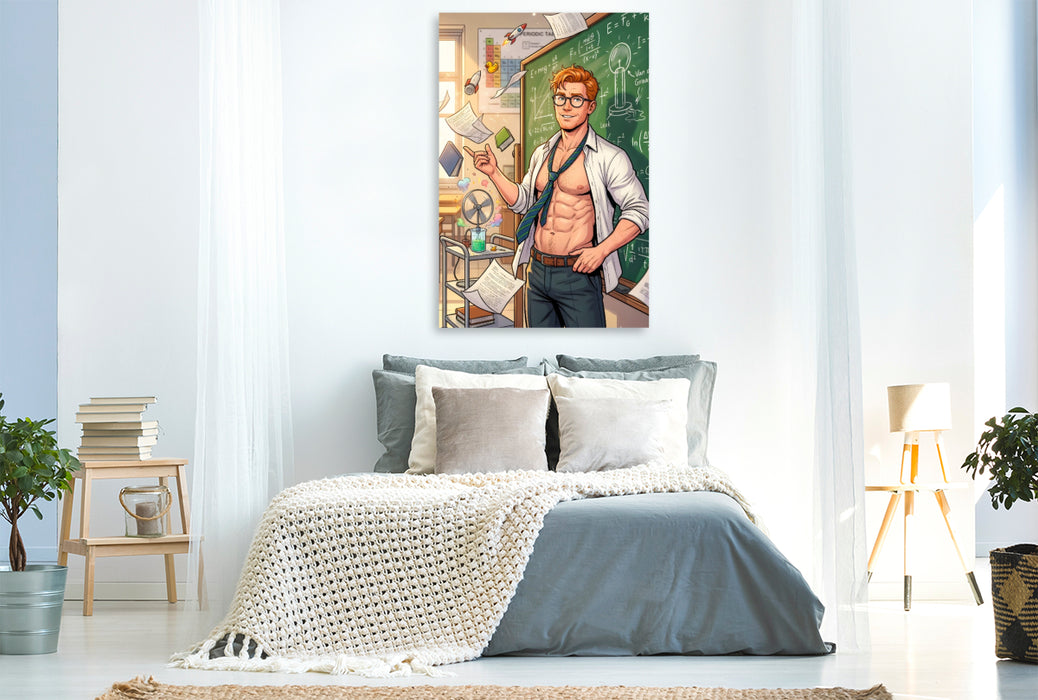 Premium Textil-Leinwand Der Lehrer an der Abendschule