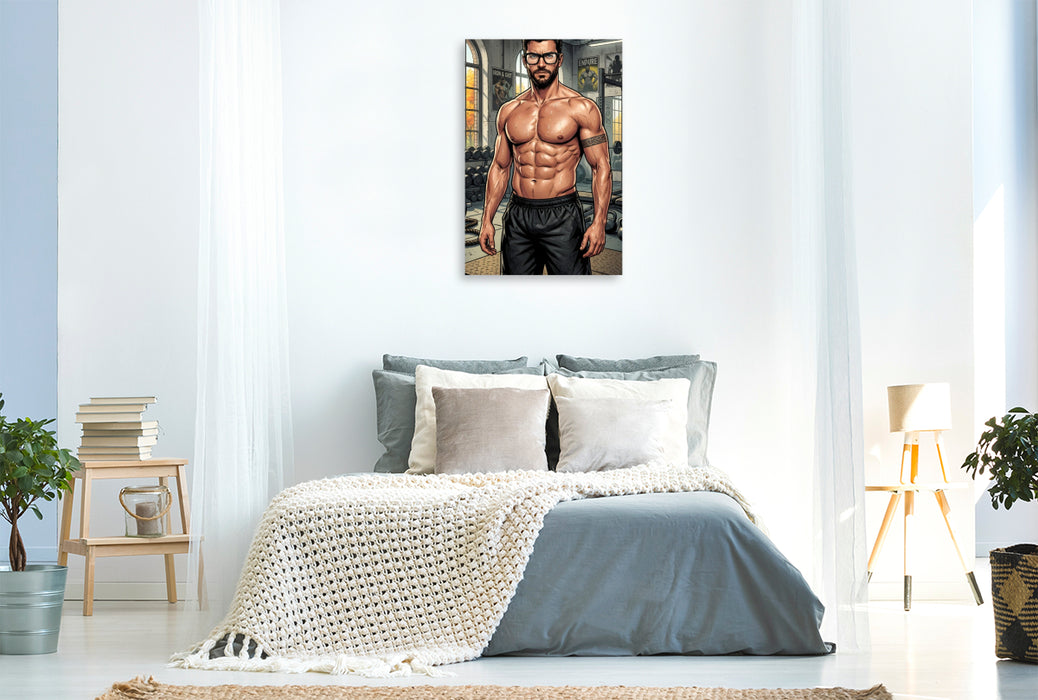 Premium Textil-Leinwand Ein starker Geist im gestählten Körper