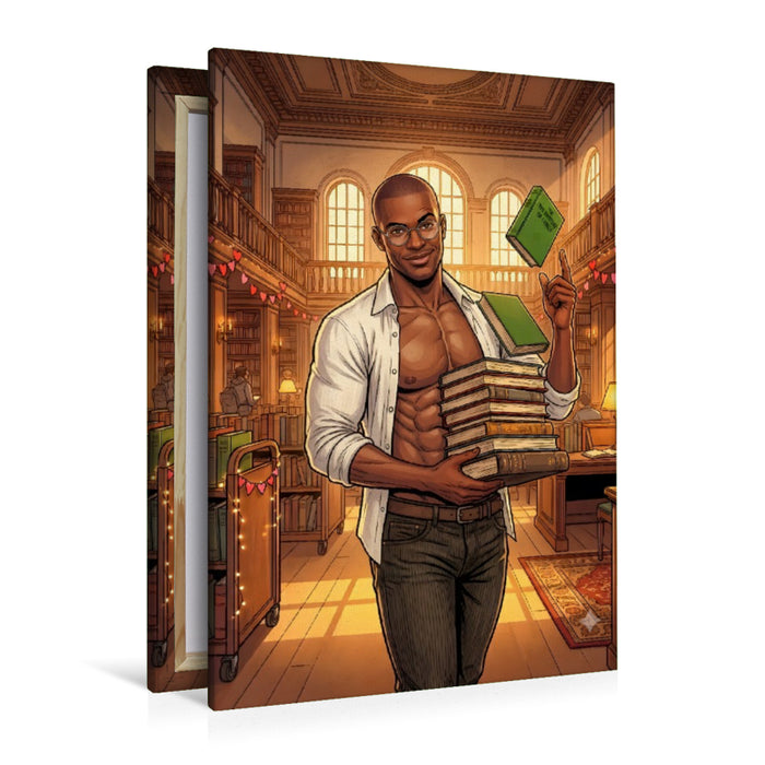 Premium Textil-Leinwand Der Bibliothekar