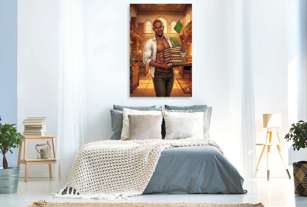 Premium Textil-Leinwand Der Bibliothekar