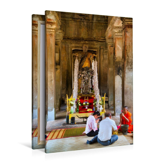 Premium Textil-Leinwand Segen in Angkor Wat, Kambodscha – Schönheit mit Geschichte
