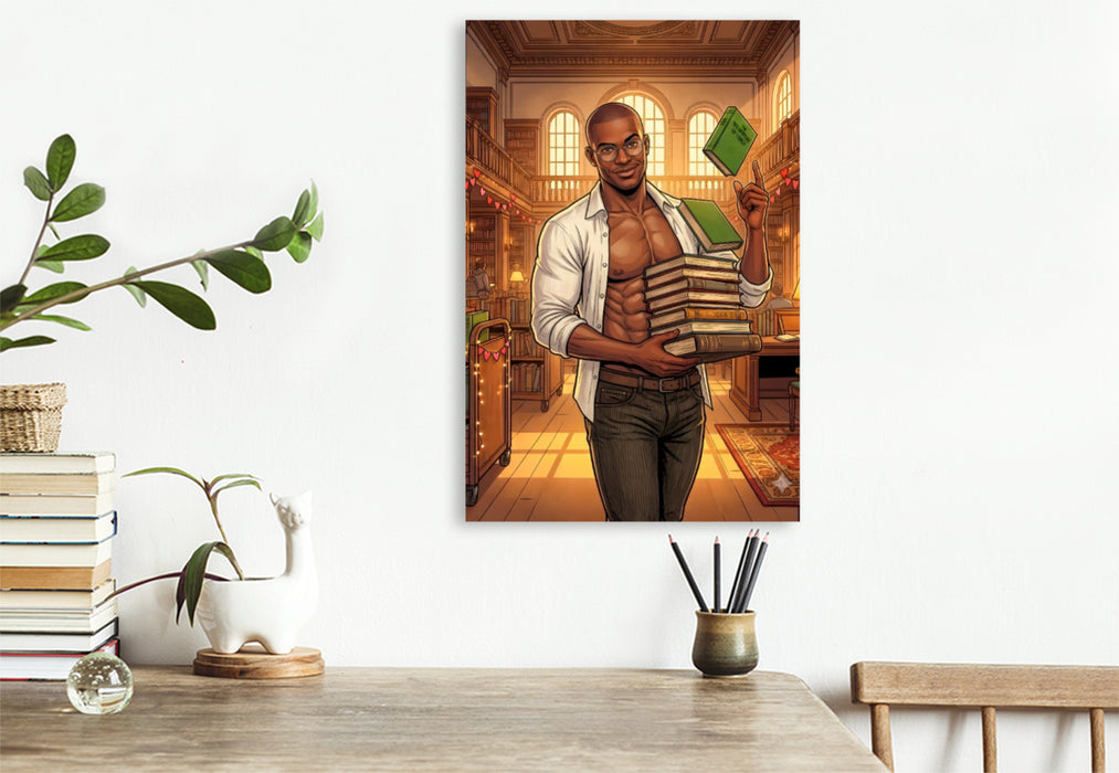 Premium Textil-Leinwand Der Bibliothekar