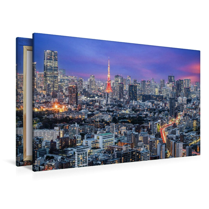 Premium Textil-Leinwand Tokyo Skyline