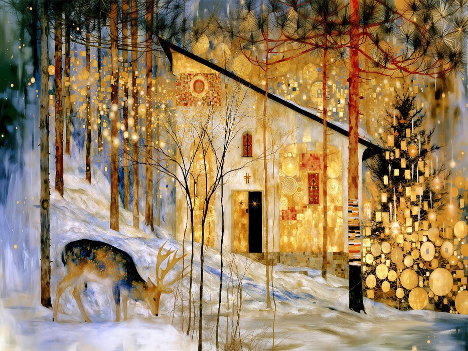 Kapelle im goldenen Schein - CALVENDO Foto-Puzzle'
