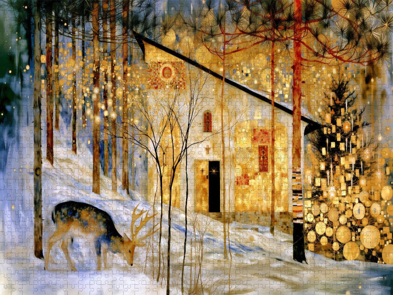 Kapelle im goldenen Schein - CALVENDO Foto-Puzzle'
