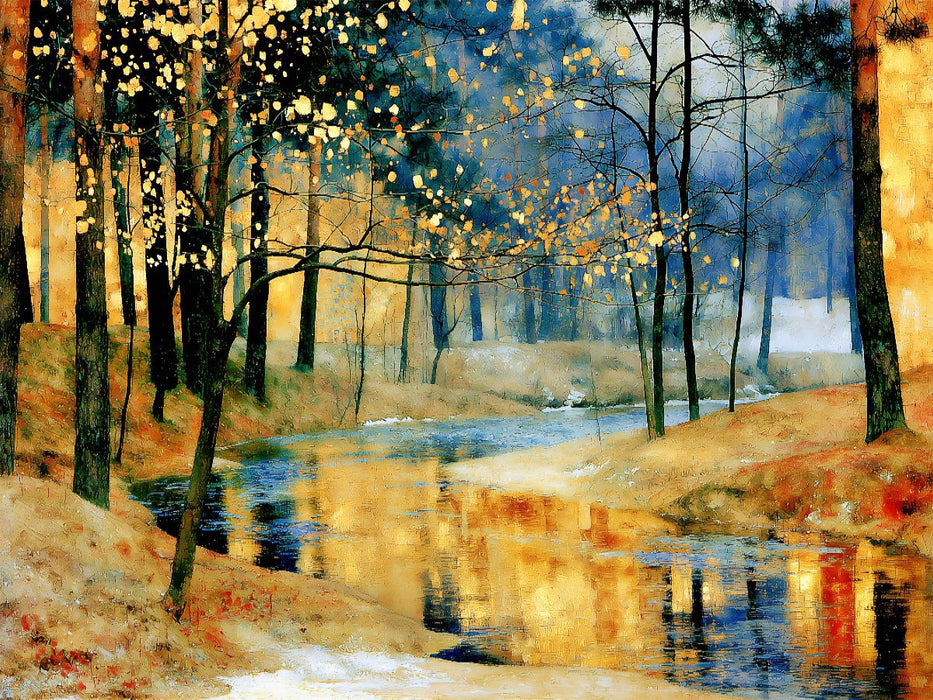 Im goldenen Zwielicht des Waldes - CALVENDO Foto-Puzzle'
