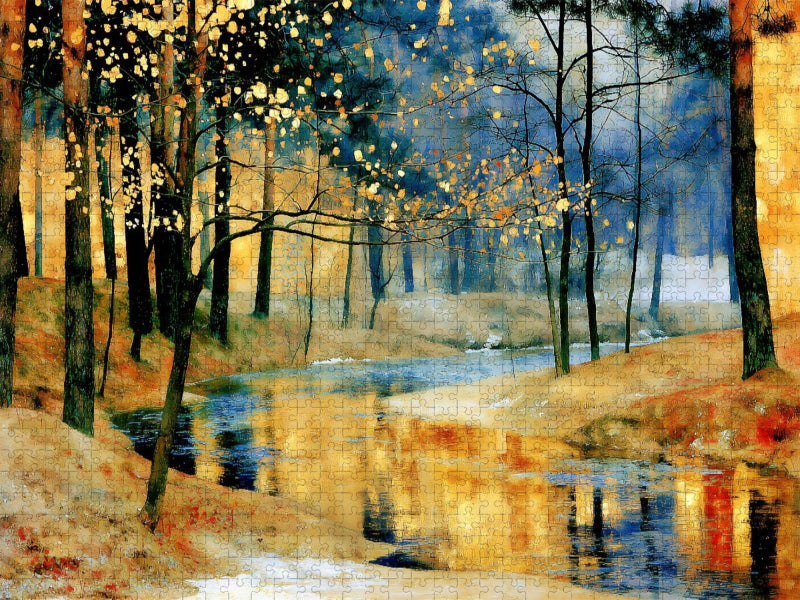 Im goldenen Zwielicht des Waldes - CALVENDO Foto-Puzzle'