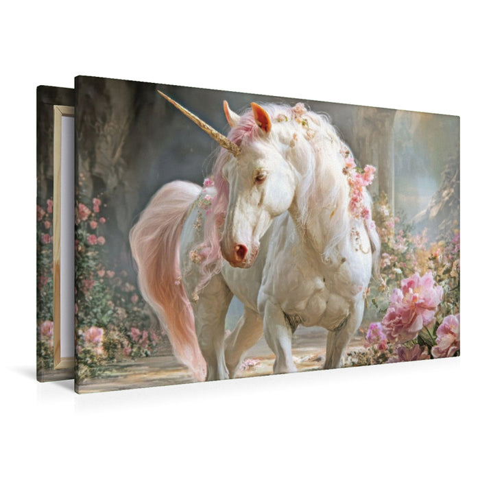 Premium Textil-Leinwand Einhörner