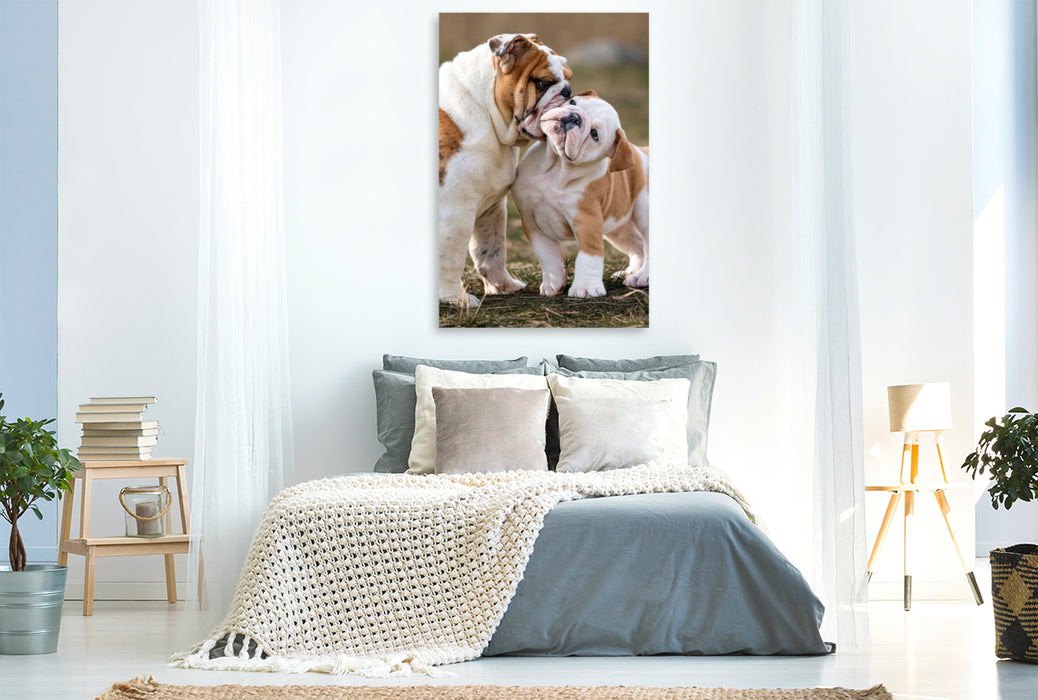 Premium Textil-Leinwand Ein Küsschen von Mama