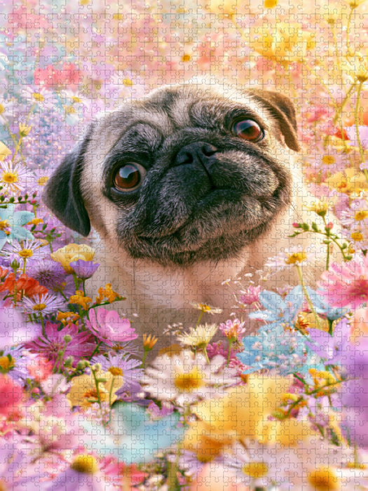 Blütenzauber und Hundeglück - CALVENDO Foto-Puzzle'