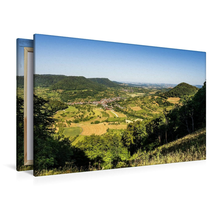 Premium Textil-Leinwand Blick auf Neidlingen