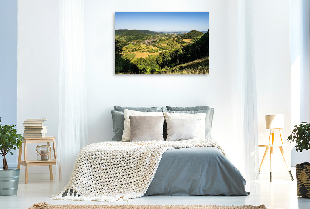 Premium Textil-Leinwand Blick auf Neidlingen