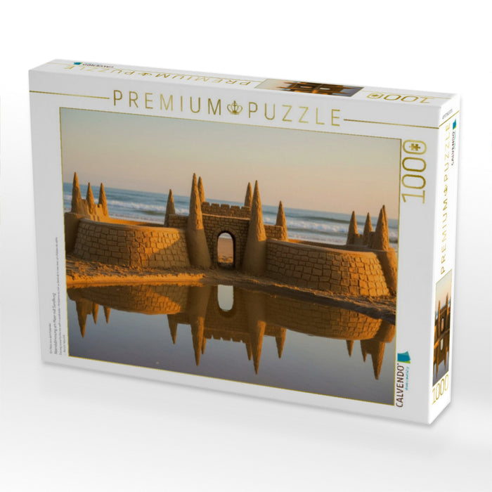 Abendstimmung am Meer mit Sandburg - CALVENDO Foto-Puzzle'