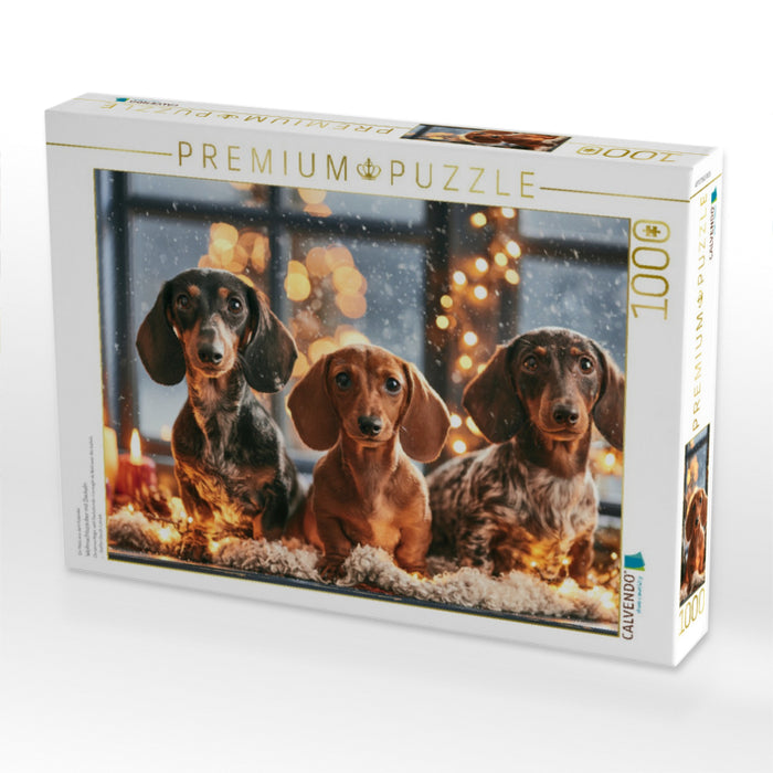 Weihnachtszauber mit Dackeln - CALVENDO Foto-Puzzle'