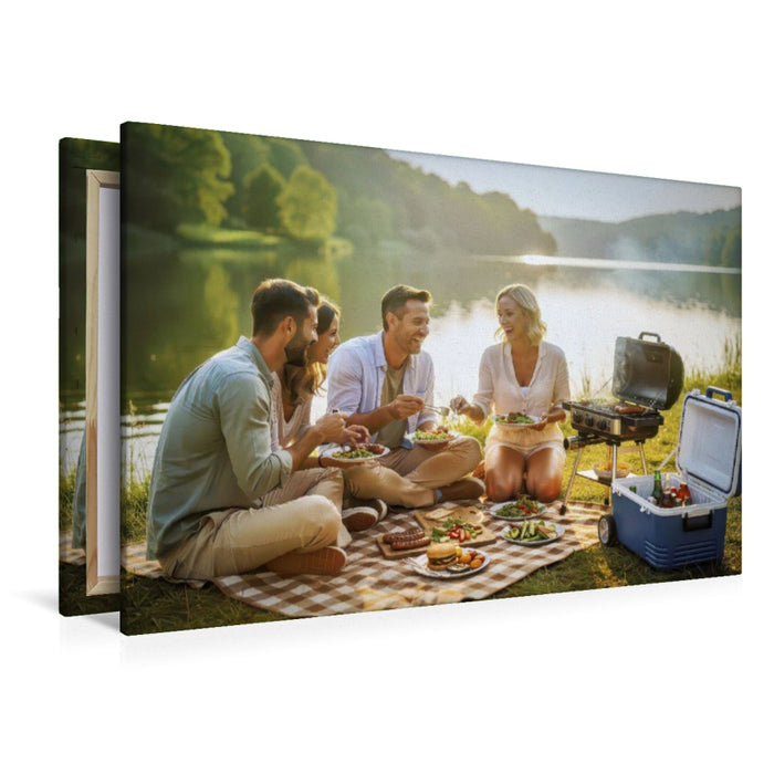 Premium Textil-Leinwand Wo der Sommer Platz nimmt und die Zeit langsamer wird.