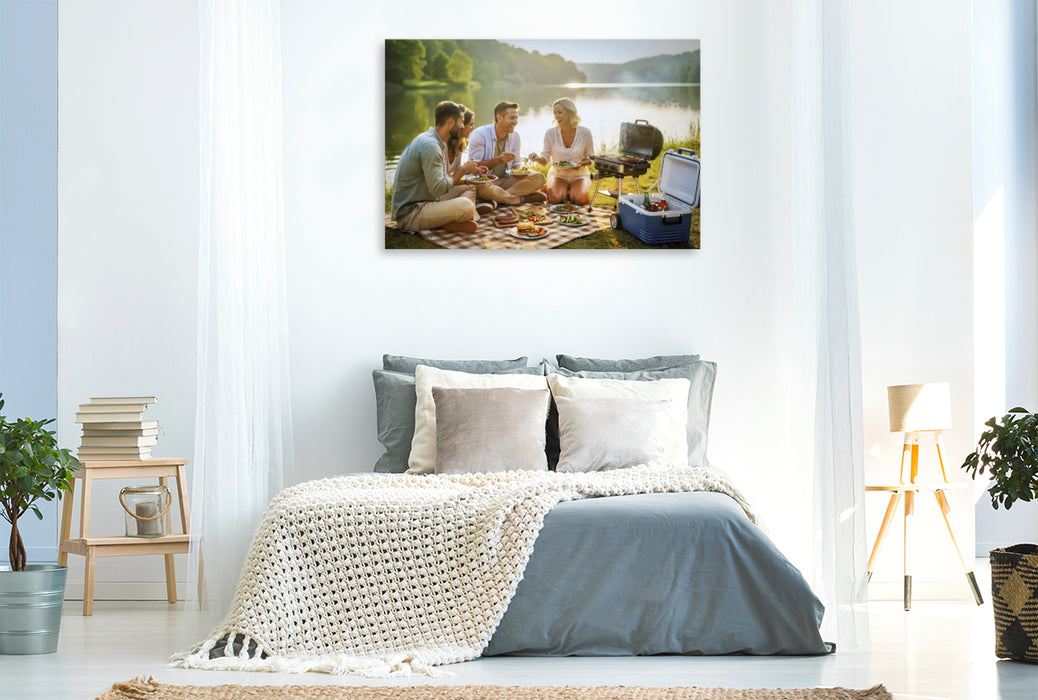 Premium Textil-Leinwand Wo der Sommer Platz nimmt und die Zeit langsamer wird.