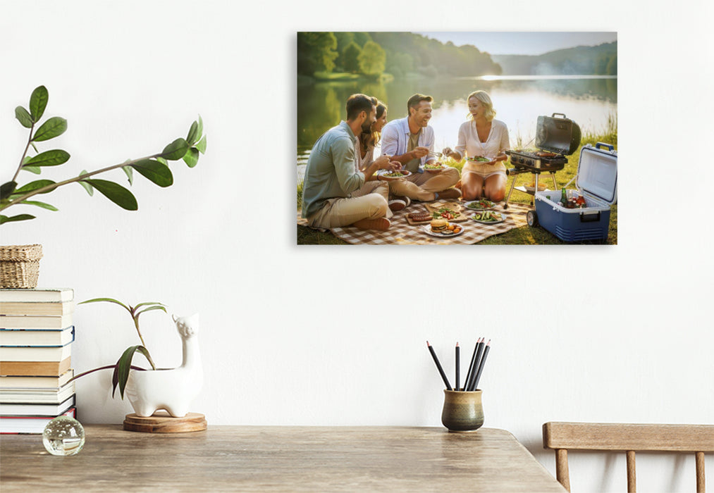Premium Textil-Leinwand Wo der Sommer Platz nimmt und die Zeit langsamer wird.