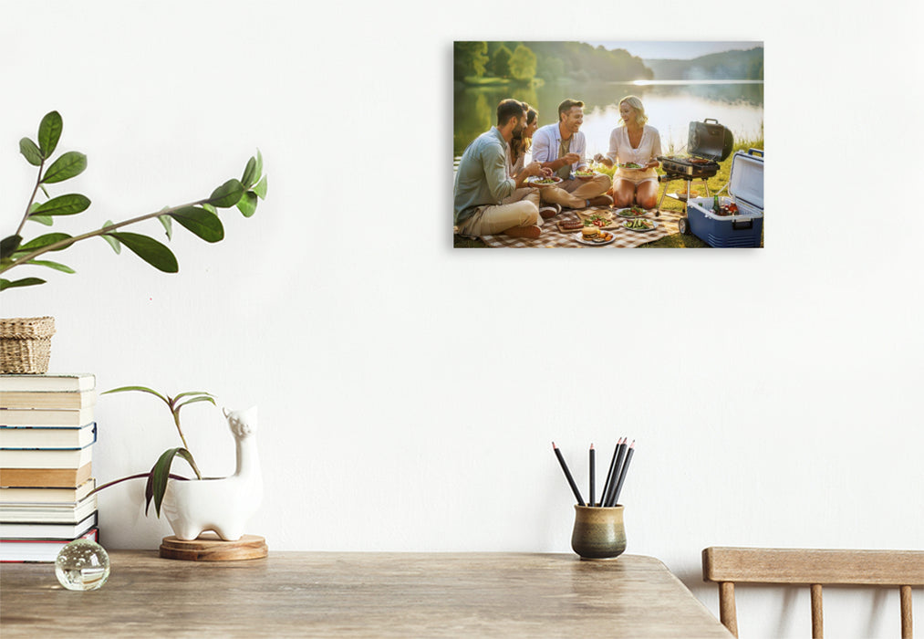 Premium Textil-Leinwand Wo der Sommer Platz nimmt und die Zeit langsamer wird.