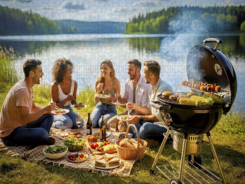 Picknickliebe, Sommer, der nach Freiheit duftet. - CALVENDO Foto-Puzzle'