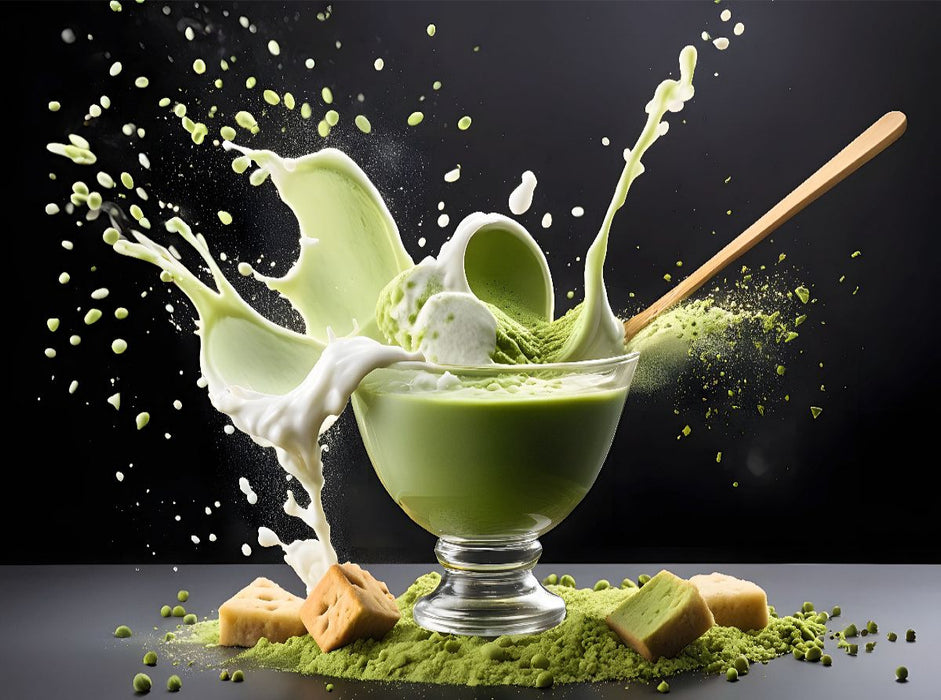 Stylische Dessert-Kreation aus Matcha-Creme und Matcha-Eis - CALVENDO Foto-Puzzle'