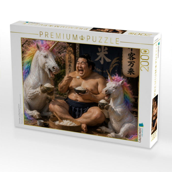 Sumoringer und Regenbogeneinhorn - CALVENDO Foto-Puzzle'