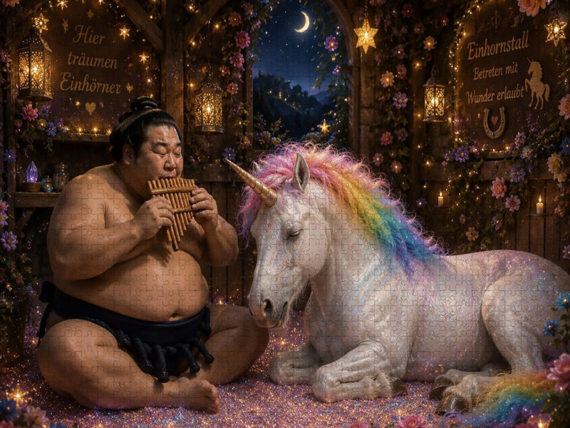 Sumoringer und Einhorn - CALVENDO Foto-Puzzle'