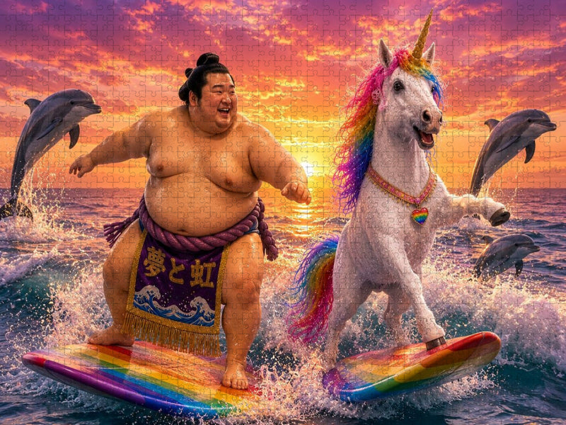 Ein Motiv aus dem Kalender Sumoringer und Einhorn - Fantastische Freunde - CALVENDO Foto-Puzzle'