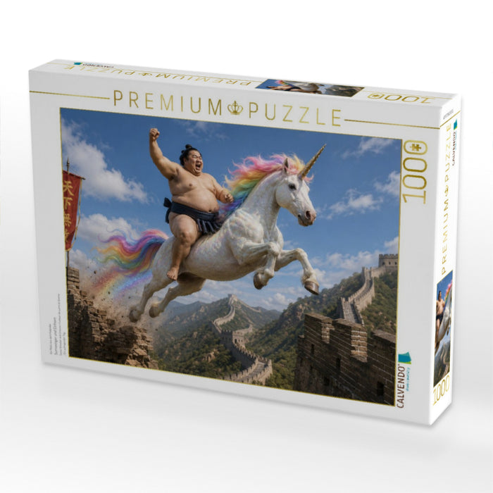 Sumoringer und Einhorn - CALVENDO Foto-Puzzle'