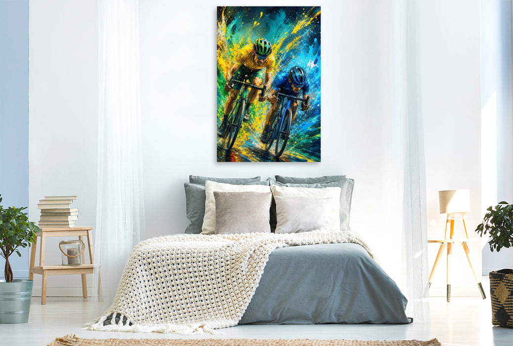 Premium Textil-Leinwand Duell der Geschwindigkeit