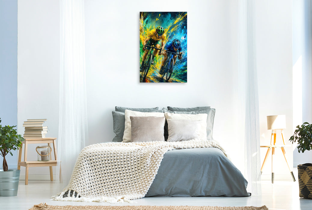 Premium Textil-Leinwand Duell der Geschwindigkeit