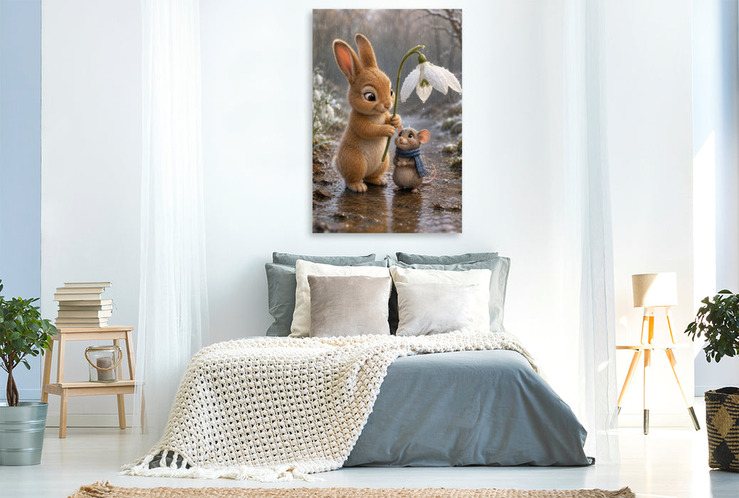 Premium Textil-Leinwand Ein Dach aus Blüten