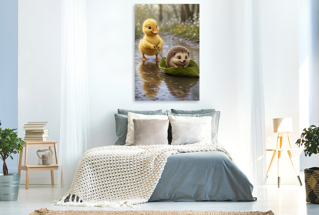 Premium Textil-Leinwand Pfützenspaß
