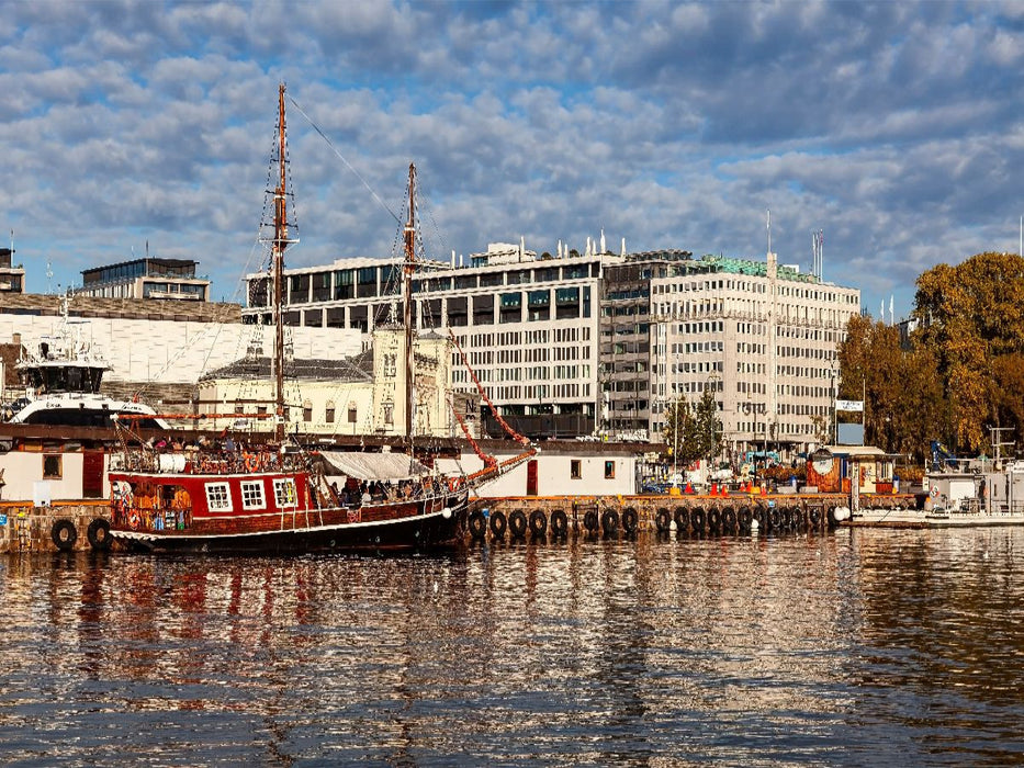 Segelboote im Hafen, Aker Brygge, Oslo - CALVENDO Foto-Puzzle'