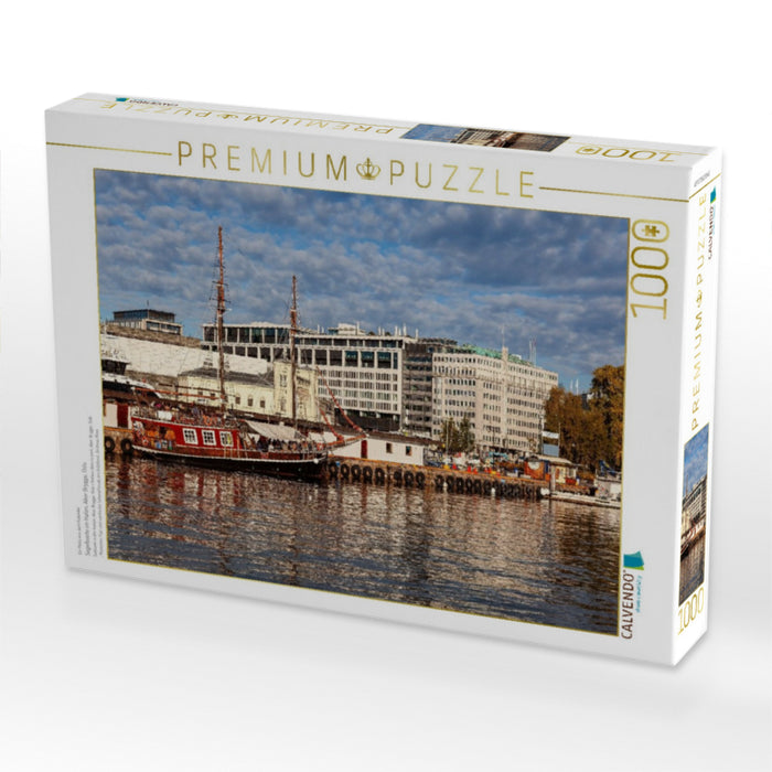 Segelboote im Hafen, Aker Brygge, Oslo - CALVENDO Foto-Puzzle'