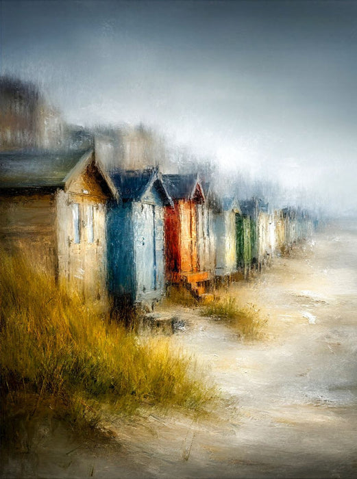 Strandhäuser im Nebel - CALVENDO Foto-Puzzle'
