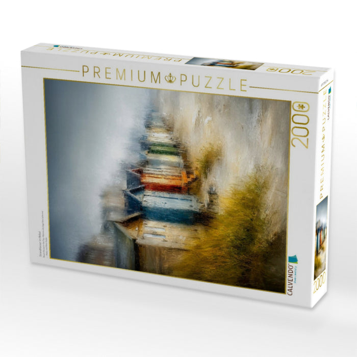 Strandhäuser im Nebel - CALVENDO Foto-Puzzle'