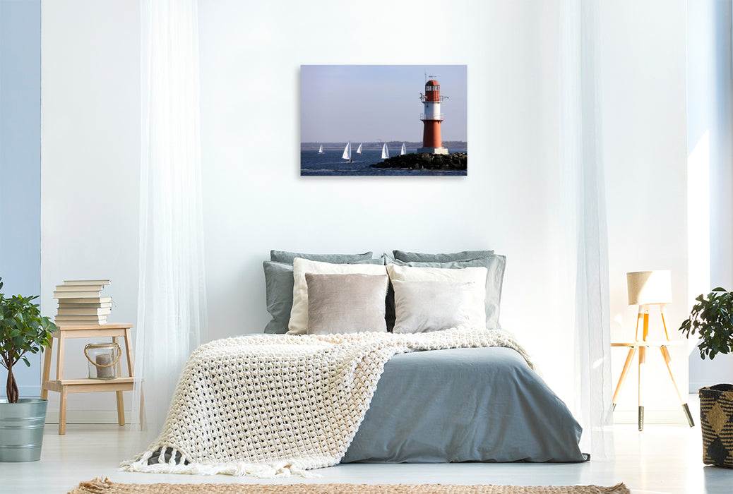 Premium Textil-Leinwand Segelboote in Warnemünde bei Rostock
