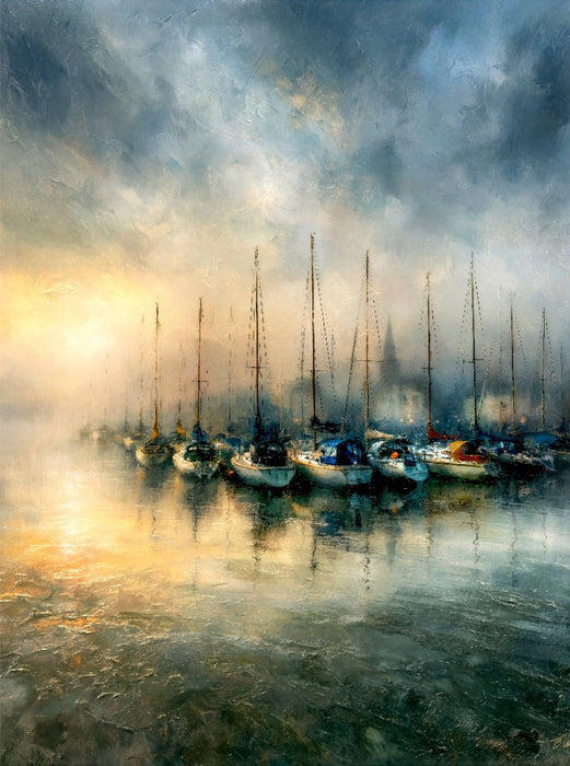 Boote wiegen sich im sicheren Hafen - CALVENDO Foto-Puzzle'