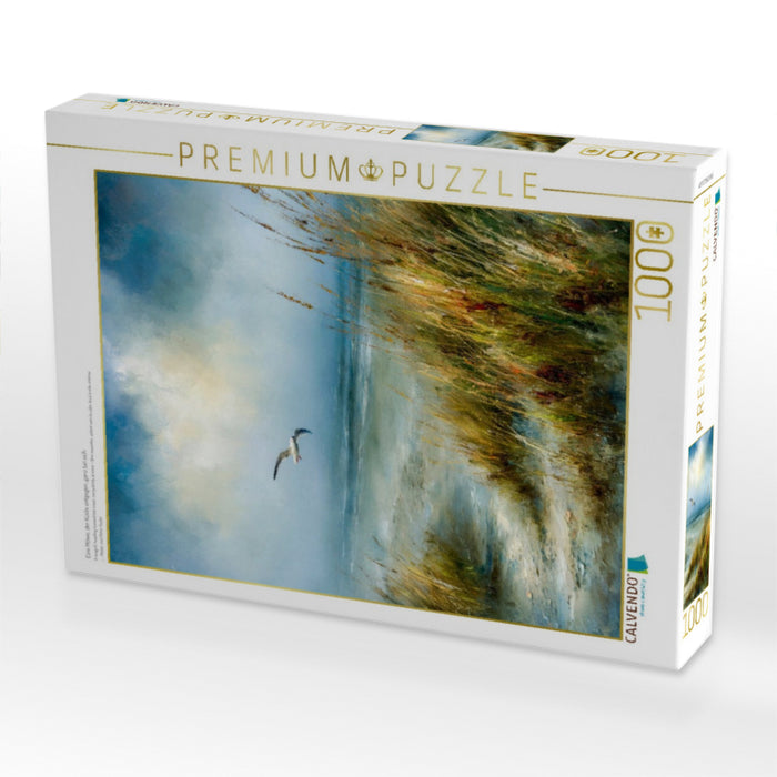 Eine Möwe, der Küste entgegen, ganz bei sich - CALVENDO Foto-Puzzle'
