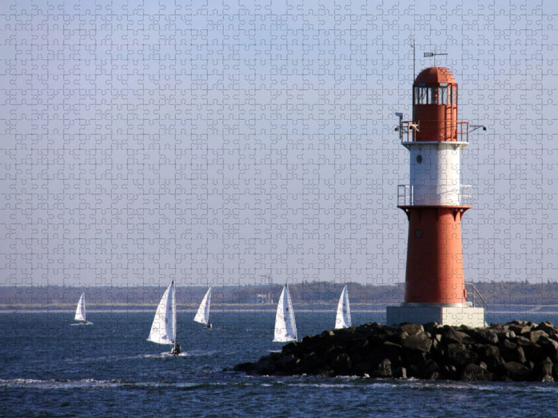 Segelboote in Warnemünde bei Rostock - CALVENDO Foto-Puzzle'