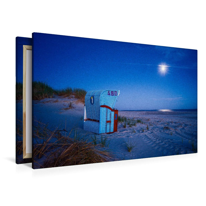 Premium Textil-Leinwand Einsamer Strandkorb