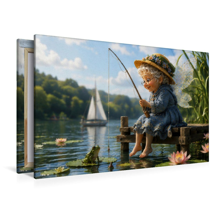 Premium Textil-Leinwand Am stillen See